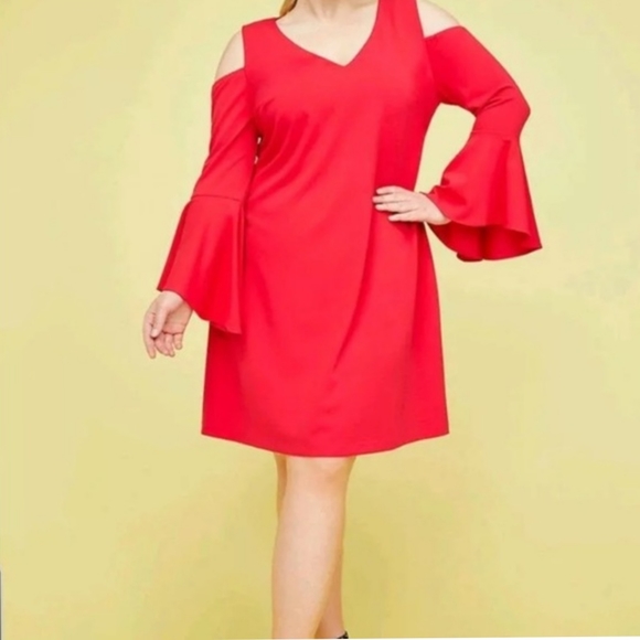Lane Bryant Dresses & Skirts - Lane Bryant Cold Shoulder Bell Sleeve Dress